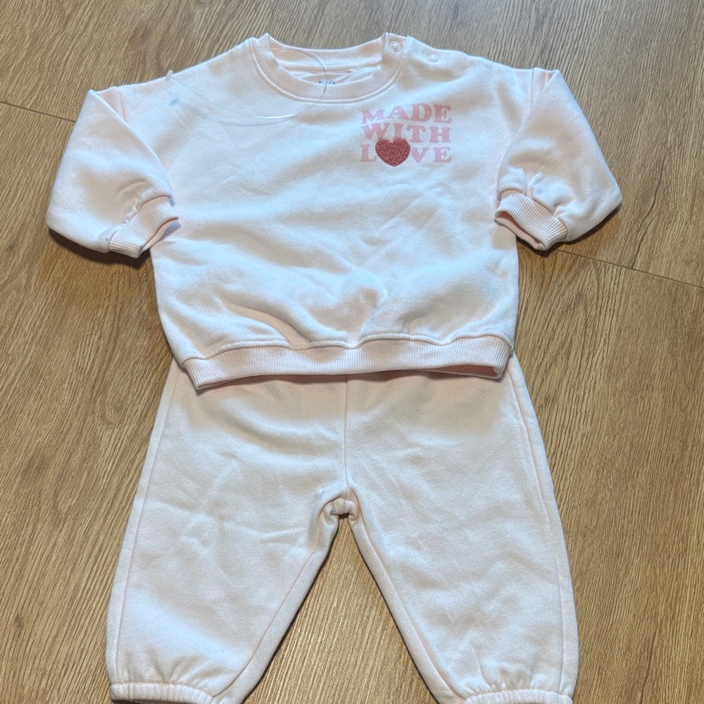 NWOT Pink Kids Matching Set - Made with Love
